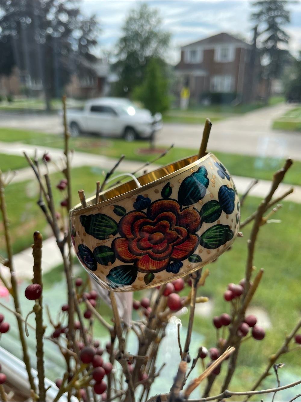 Chunky Floral Enamel Bracelet